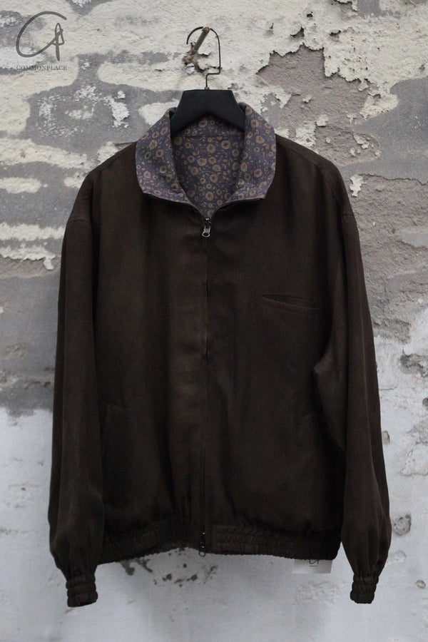 AVIVA JIFEI XUE 25 Spring/Summer Mud Soft Silk Double-sided Sports Jacket AJX-SS25-RTB-MSSIPP-NMMDYG Mud/Ink Peony Print